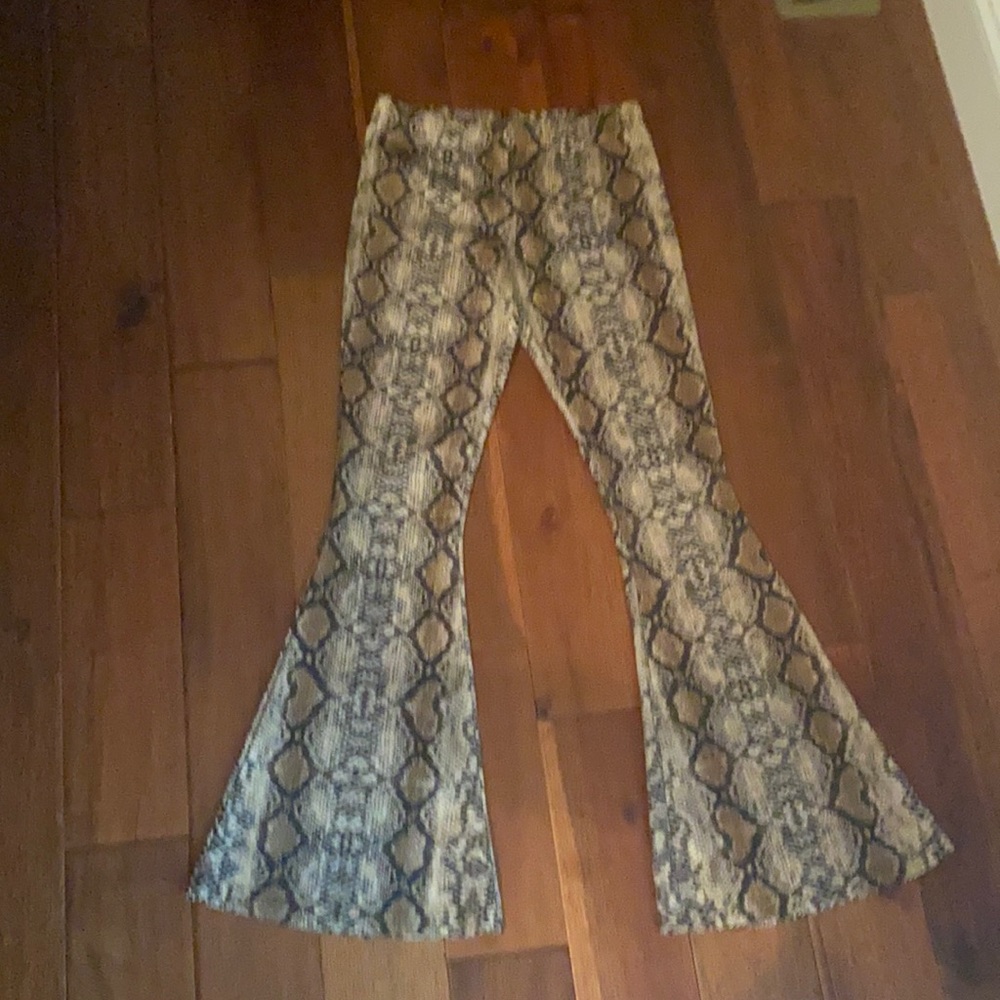 Snake Print Bell Bottoms M